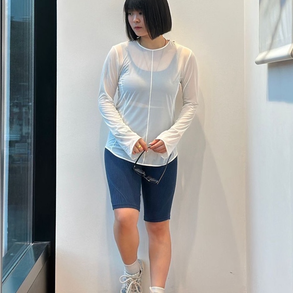 NWT Uniqlo x Mame Kurogouchi Sheer Crewneck Long Sleeve Mesh Top